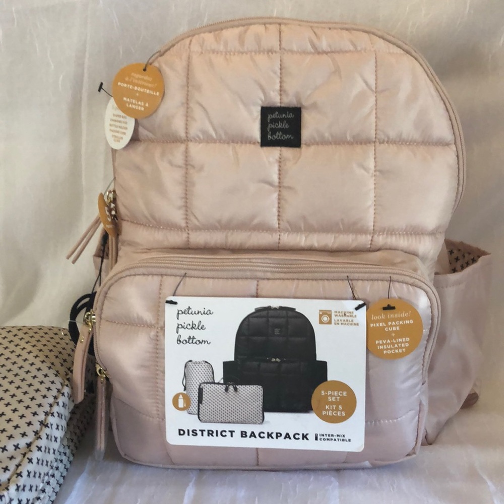 NEW PINK petunia pickle bottom District Backpack 5PC